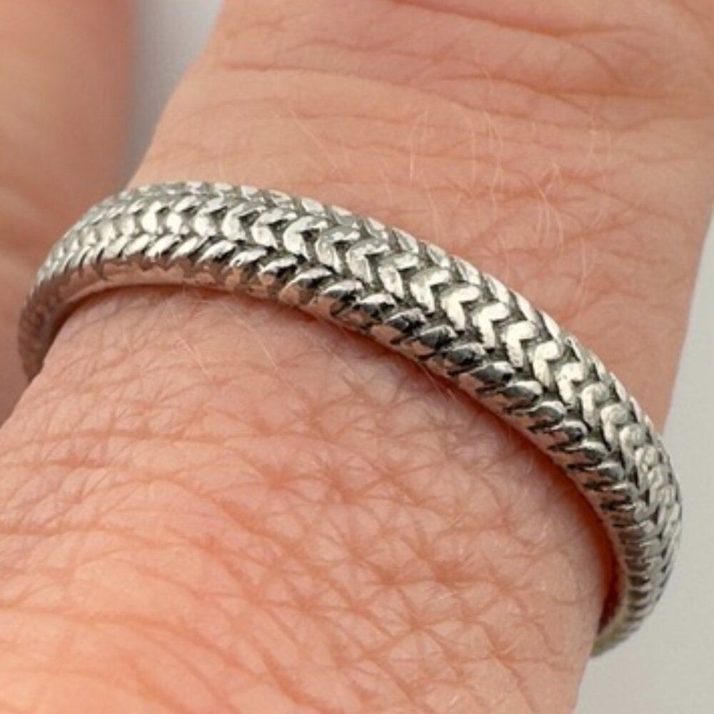 Stackable Cable Ring In Sterling Silver 925 Signe… - image 3